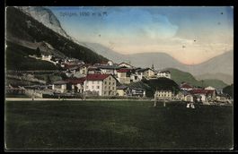 AK Splügen, Blick zur Ortschaft