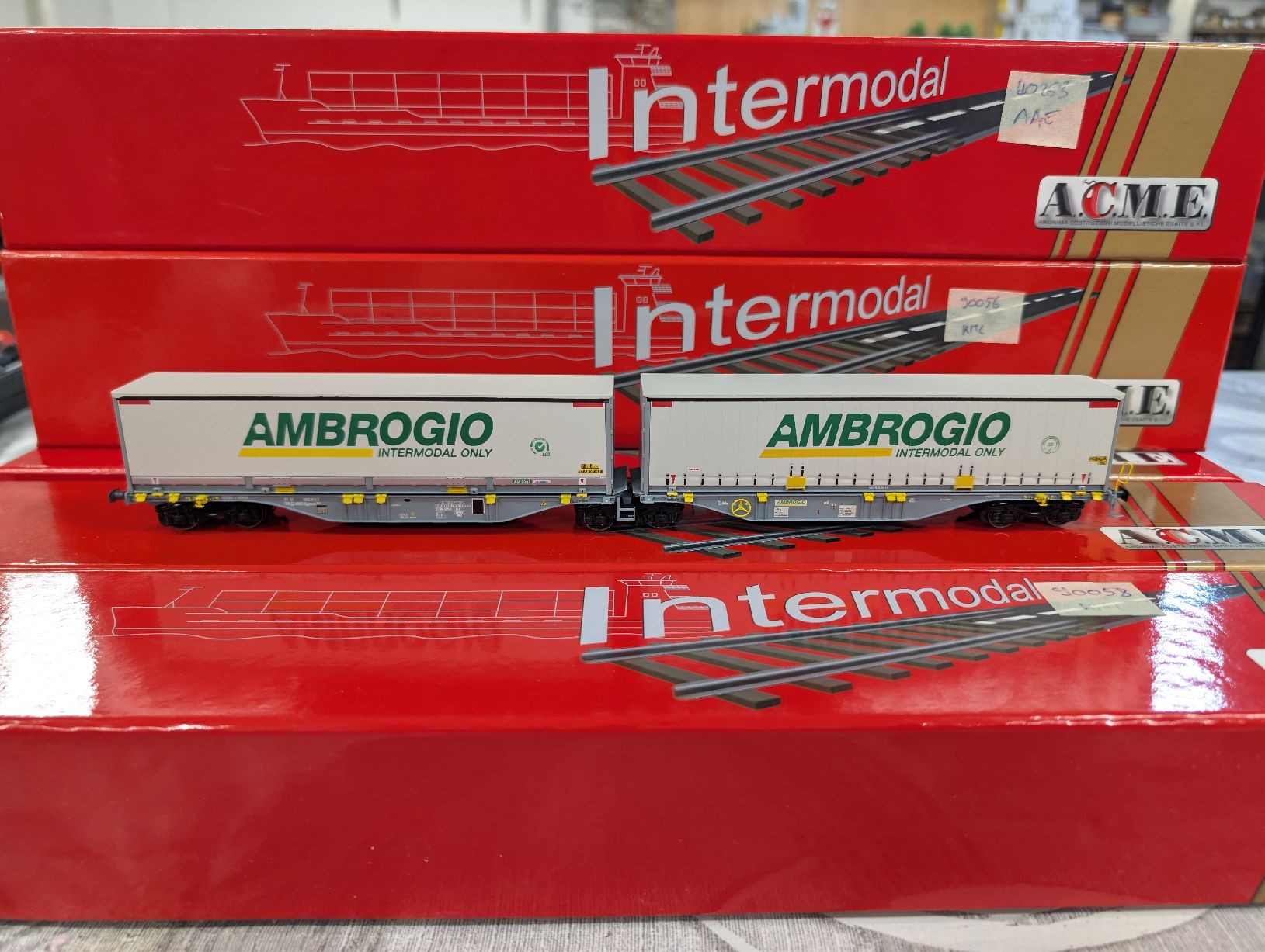 ACME Modellini di ferrovie: ACME 90057 Ambrogio containers Sggmrss – Usato da Nods venduto da Dr-HAG