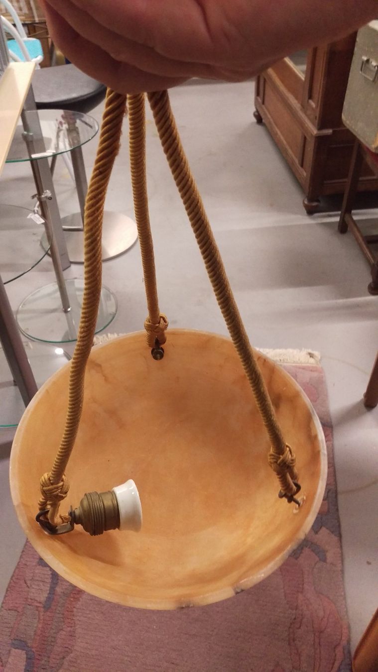 Kronleuchter & Deckenlampen: Alabaster Deckenlampe antik – Gebraucht aus Suhr von Brocki-Suhr 4