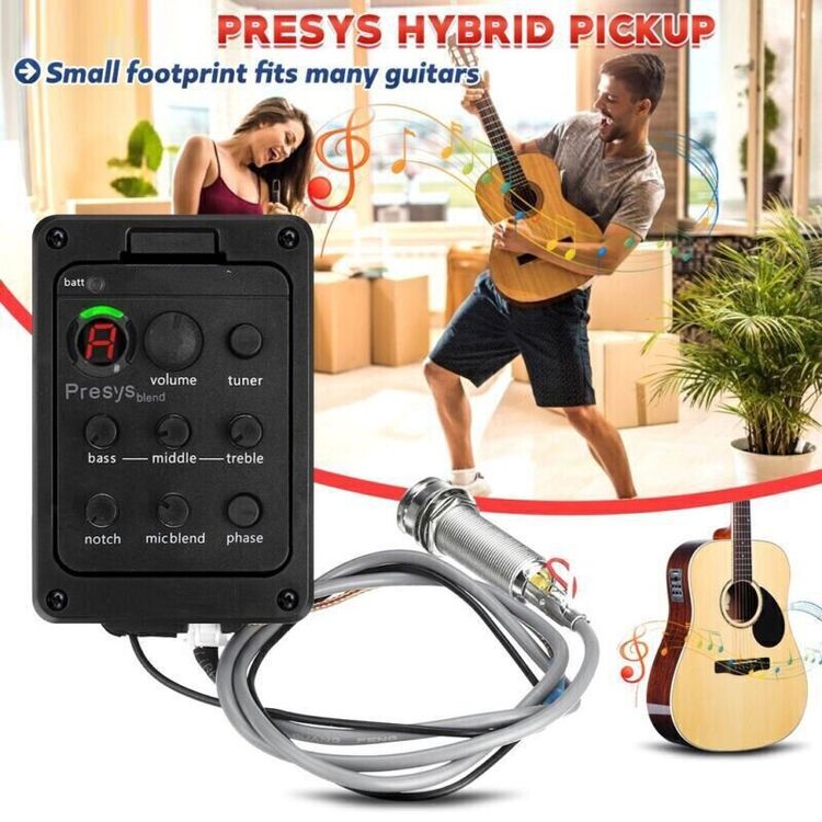 Mxtech Gitarren-Tonabnehmer – Piezo-Wandler Mit 3 Schallköpfen – 6,35 Mm Klinkenbuchse, 60 Cm Kabel – Für Akustische Gitarre, Ukulele, Mandoline & Banjo