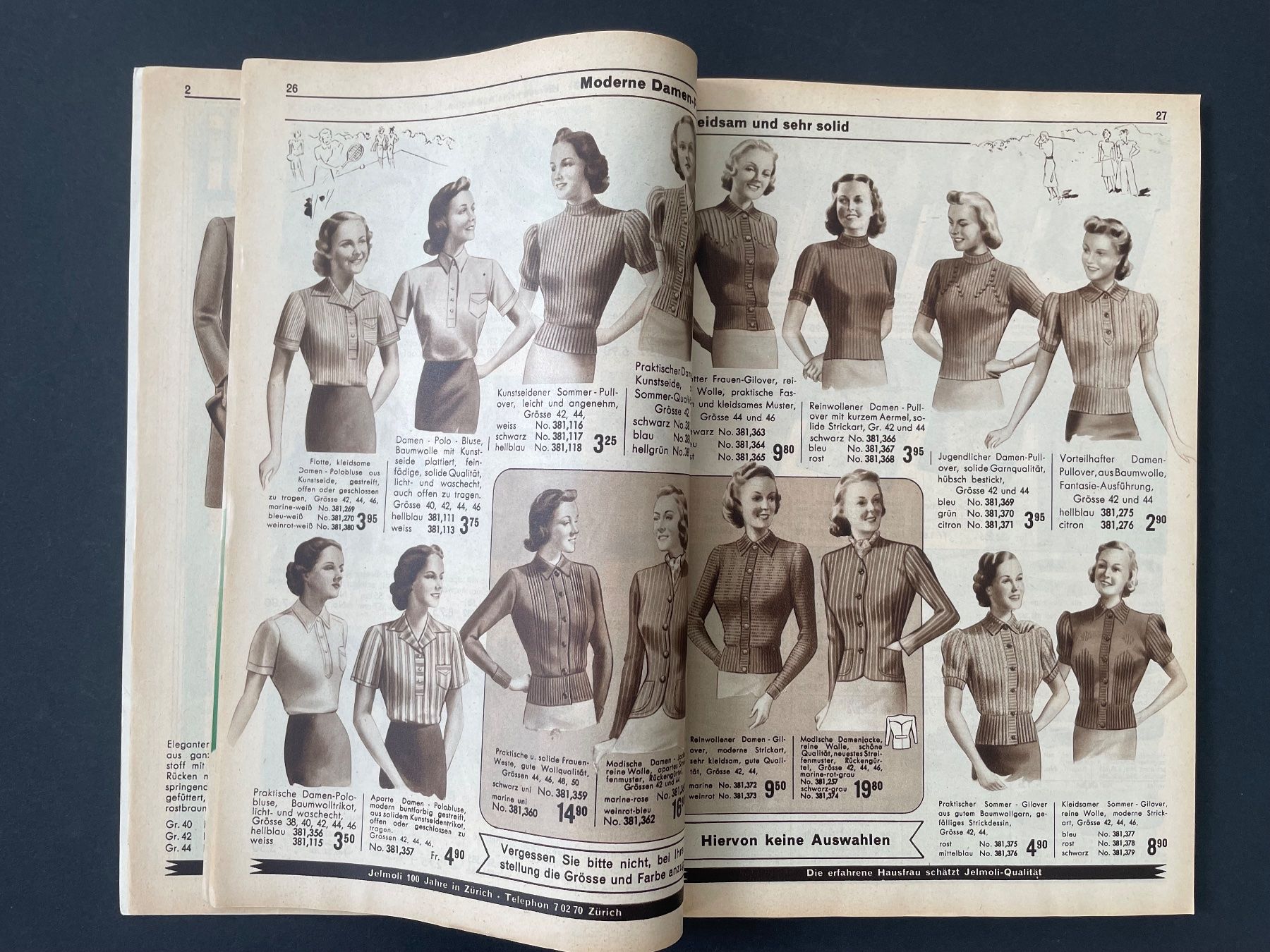 Riviste & Magazine: Jelmoli-Katalog Sommer 1940 – Usato da Dietikon venduto da Tiburon6 2