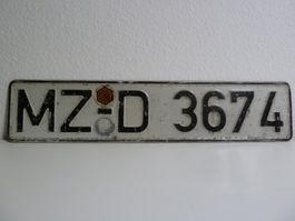Nummernschild / Kfz-Kennzeichen Deutschland MZ-D 3674 (Mainz