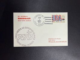 Swissair Erstflugbrief New York - Zürich 1971