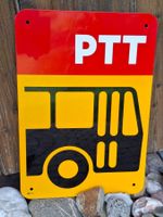 PTT Postauto- Haltstellen- Tafel, Neu, von 1989, sehr schön