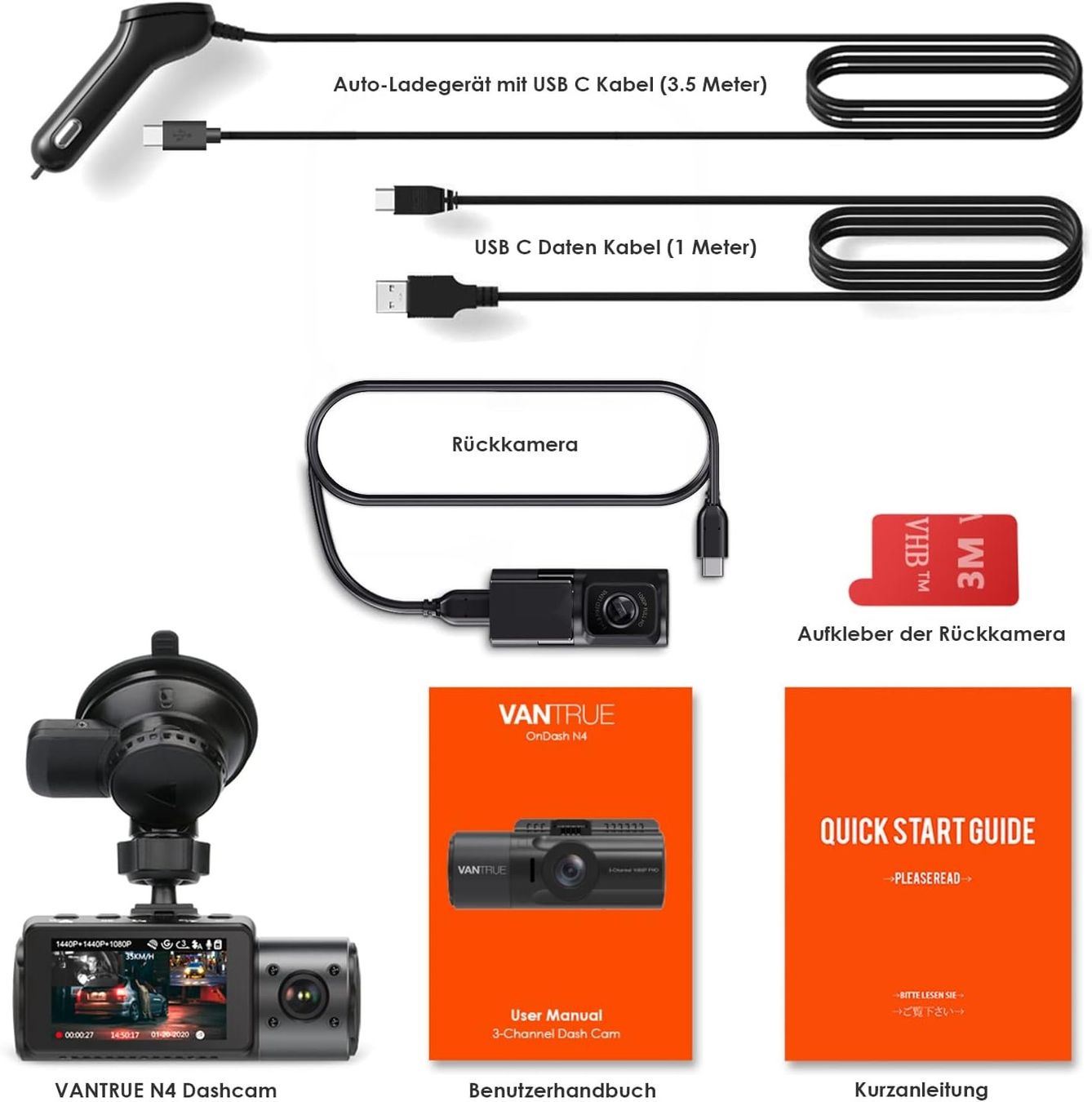 Action Cam: 4K Dashcam Auto 2.5K+ 2.5K+ 1080P – Nuovo e nell'imballaggio originale da Nuglar venduto da SaleRitter 8