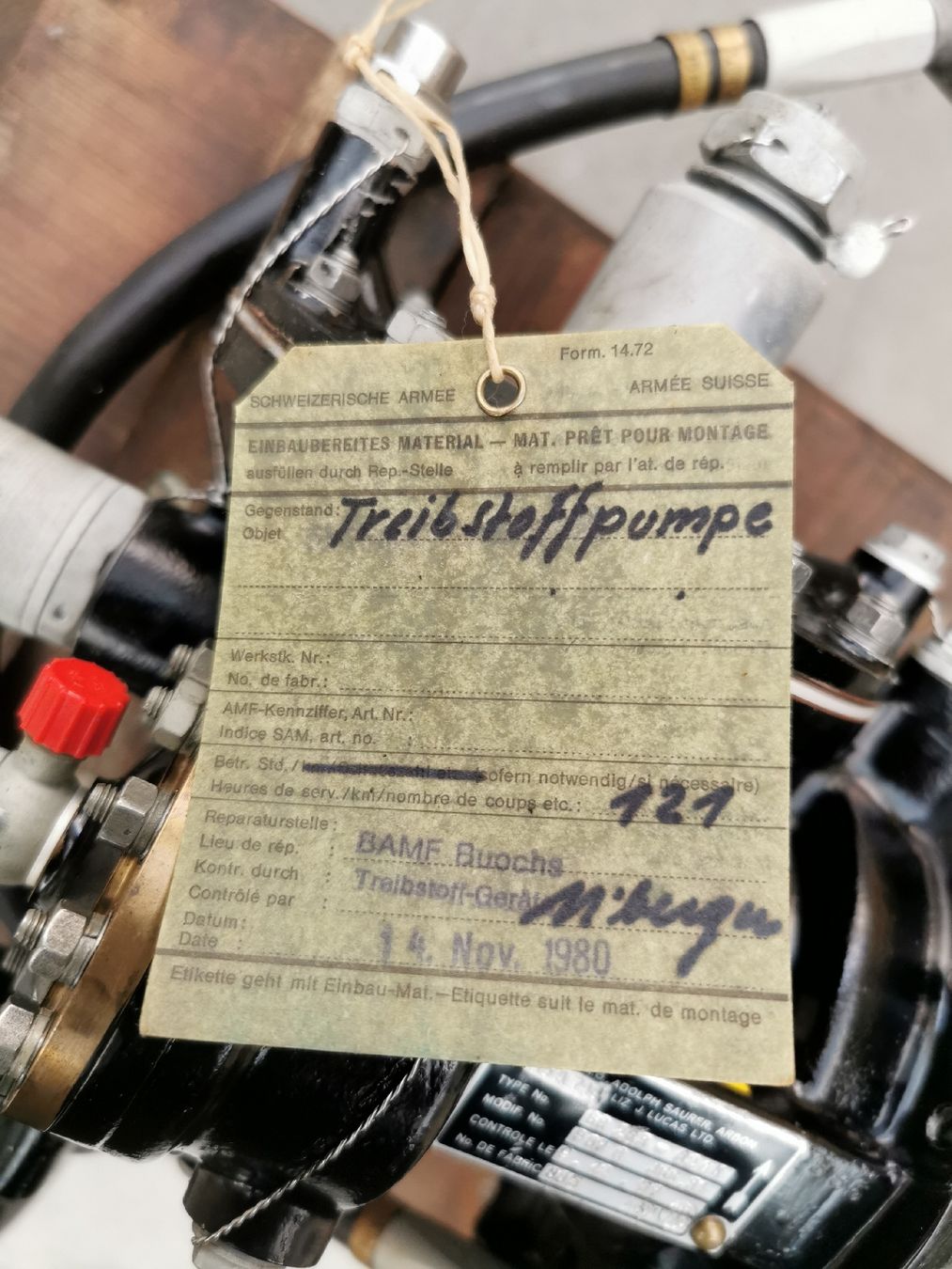 Misurare: Treibstoffpumpe Triebwerk Ghost DH-112 Venom Luftwaffe – Usato da Neuenkirch venduto da bf-109 5