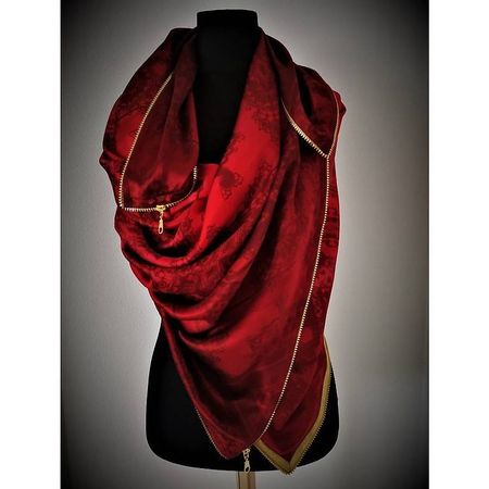 Seidenfoulard mit Reissverschluss Design_rot_NEU