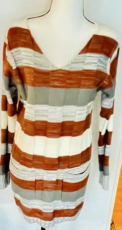 Herbstlicher Strickpullover Gr. S gestreift