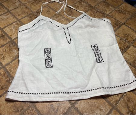Chic top di lino a contrasto bianco nero- tgM/L-chic
