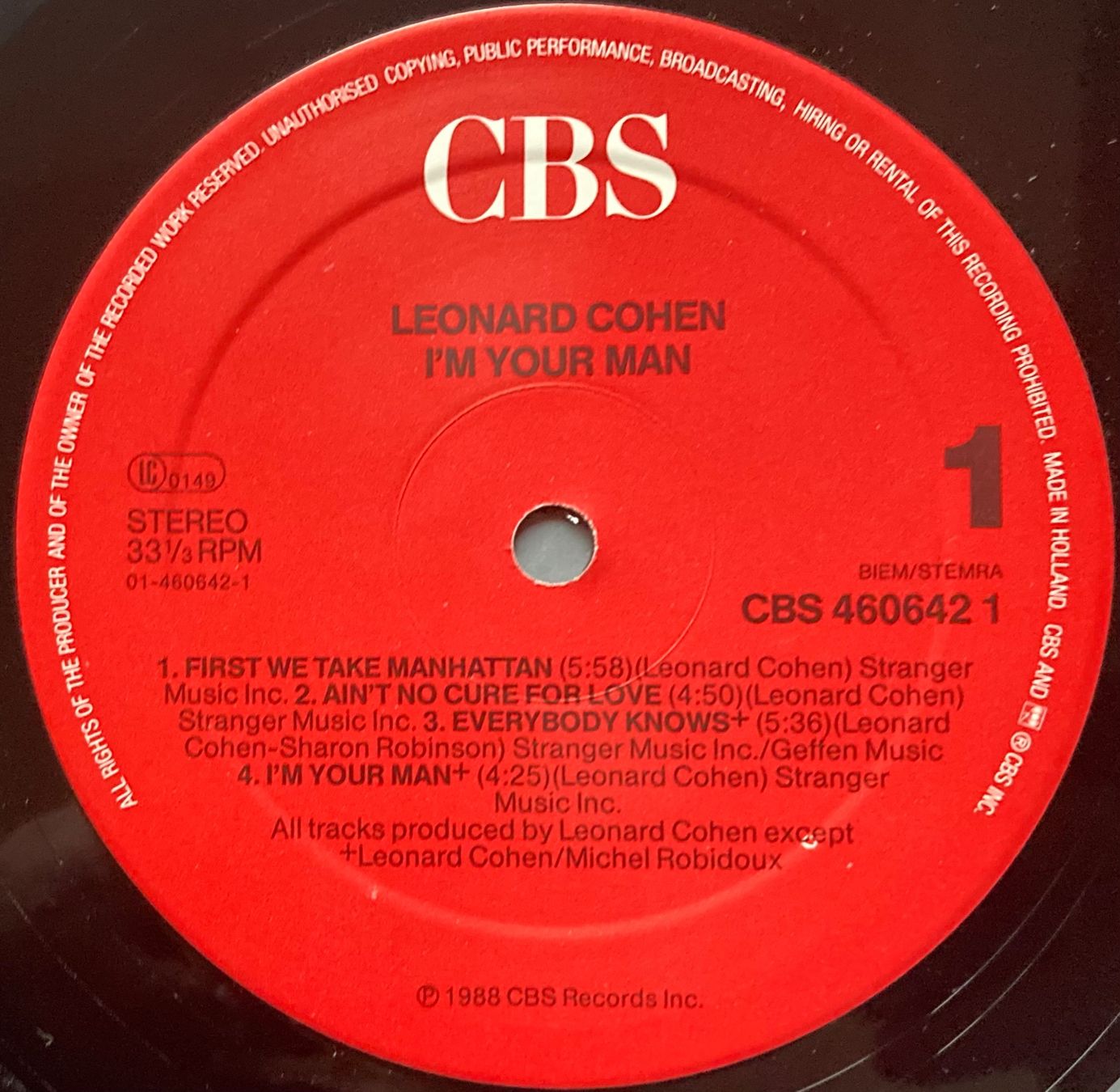 Schallplatten: LEONARD COHEN - I'M YOUR MAN – Gebraucht aus Poliez-Pittet von Newtown-Records 2