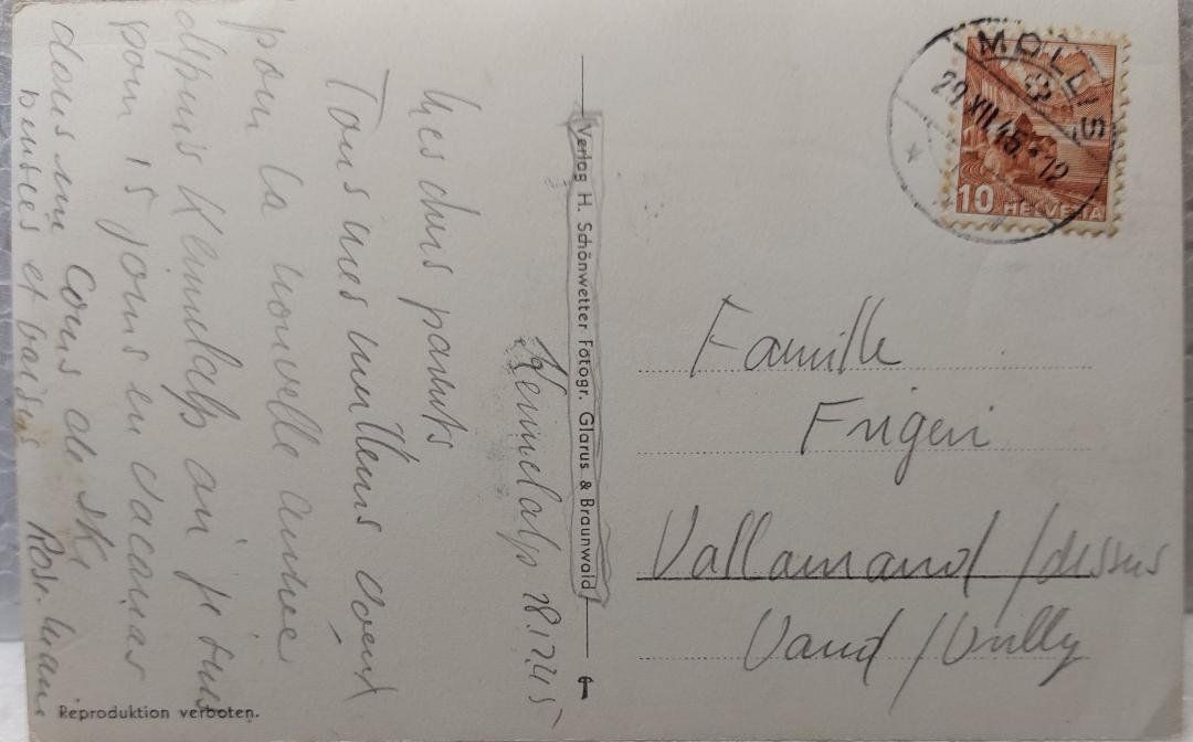 Cartoline postali: NEUMÜNSTER  -  Ferienheim  -  1945 – Usato da Delémont venduto da Domdom1 1