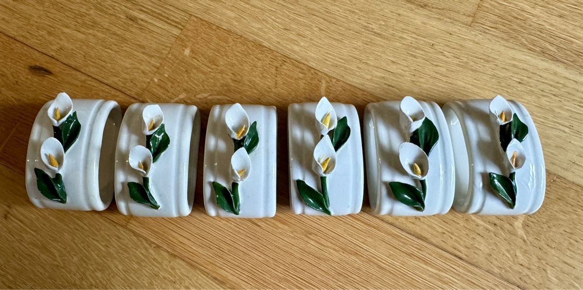 Altro in Decorazioni & Accessori: 6 Serviettenringe Keramik Calla Blume – Usato da Basel venduto da superbusi 3