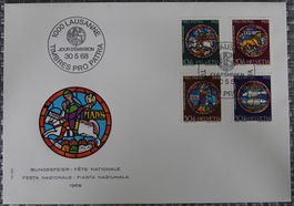 Pro Patria FDC-Couvert 1968 ET-Gestempelt