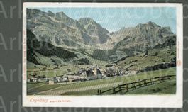 AK Farblitho Engelberg OW gegen die Arnialp ≈ 1903
