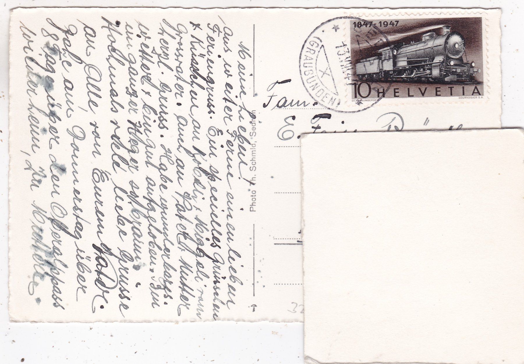 Cartoline postali: Sedrun gegen Piz Badus 1947 – Usato da Herisau venduto da Lisegrat2008 1