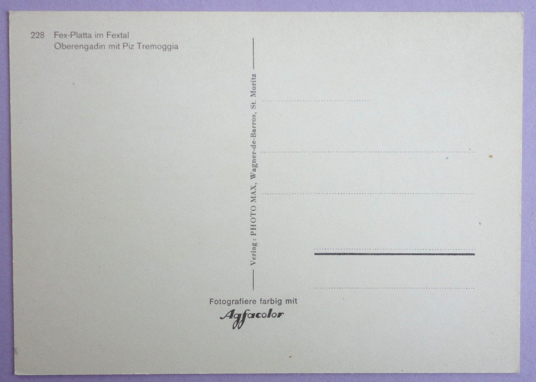 Cartes postales: Fex-Platt im Fextal – D'occasion à Fétigny par Billy2miny 1