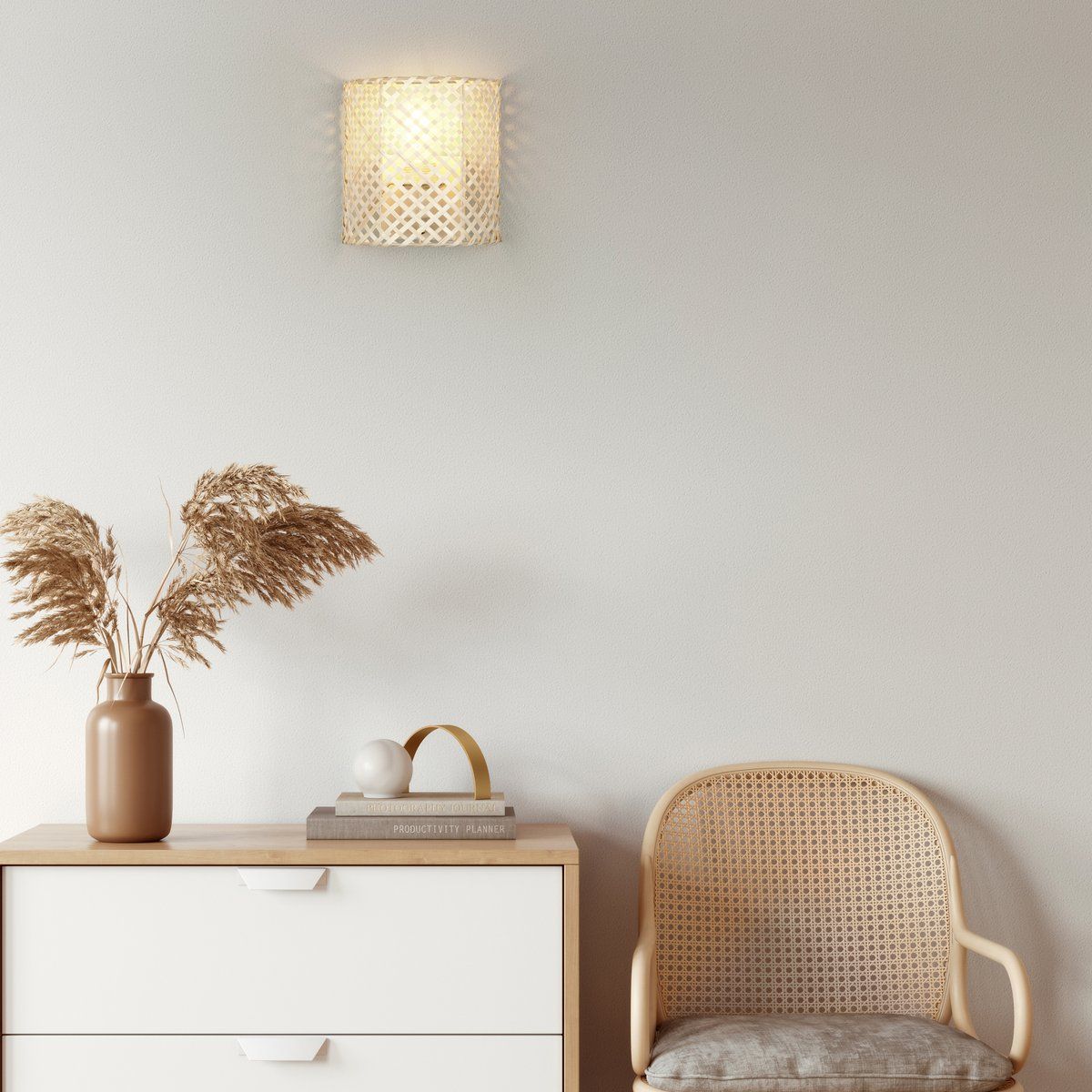 Lampade: Wandleuchte, Bambusgeflecht, 19 cm Höhe – Nuovo (secondo la descrizione) da Kreuzlingen venduto da Smart-Light 1