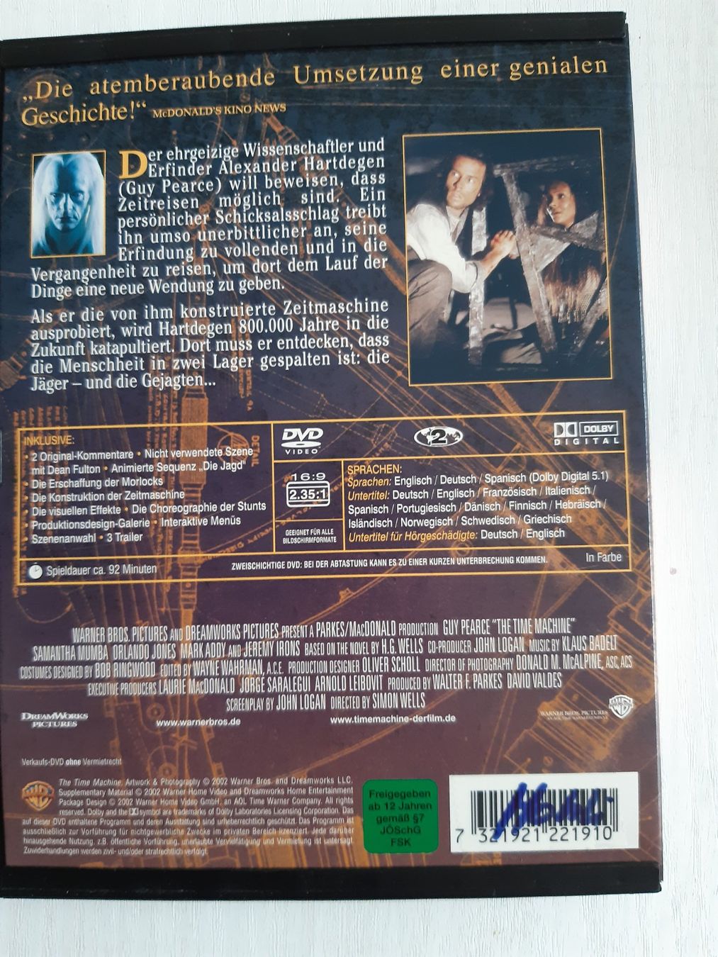 Tutti i DVDs: The Time Machine – Usato da Domat-Ems venduto da nugipuff 1