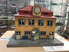 Antike Blechspielzeug Bahnhof um 1930, Rarität! Spur 0