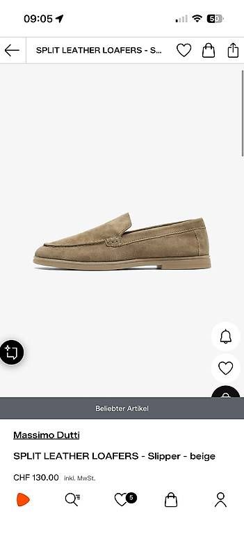Chaussures femmes: Massimo Dutti SPLIT LEATHER LOAFERS - Slipper - beige Gr. 38 – Neuf avec emballage d'origine à Buonas par al.robb 2