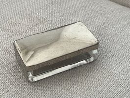 💎 Petite Boîte Vintage Verre Épais Métal 1930 Allemagne