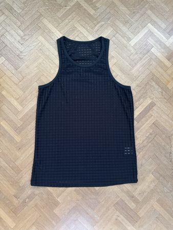 Débardeur noir homme en maille ajourée taille S