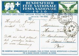 Bundesfeierkarte 52II Stempel Ersttag 1.VIII.30