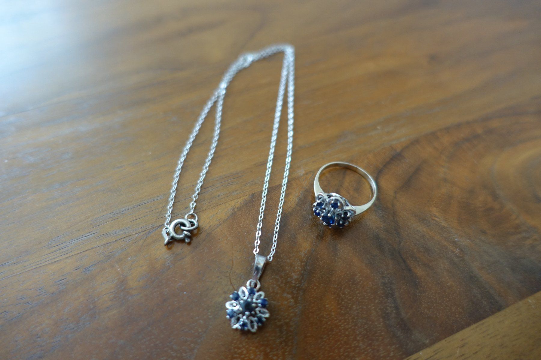 Altri gioielli: Silberschmuck Set: Ring & Kette mit dunklen Steinen 💍 – Usato da Oberrohrdorf venduto da BrightCrystal 3