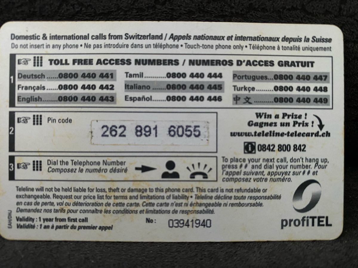 Cartes de téléphone: Teleline – D'occasion à Lausanne par babacard10 1