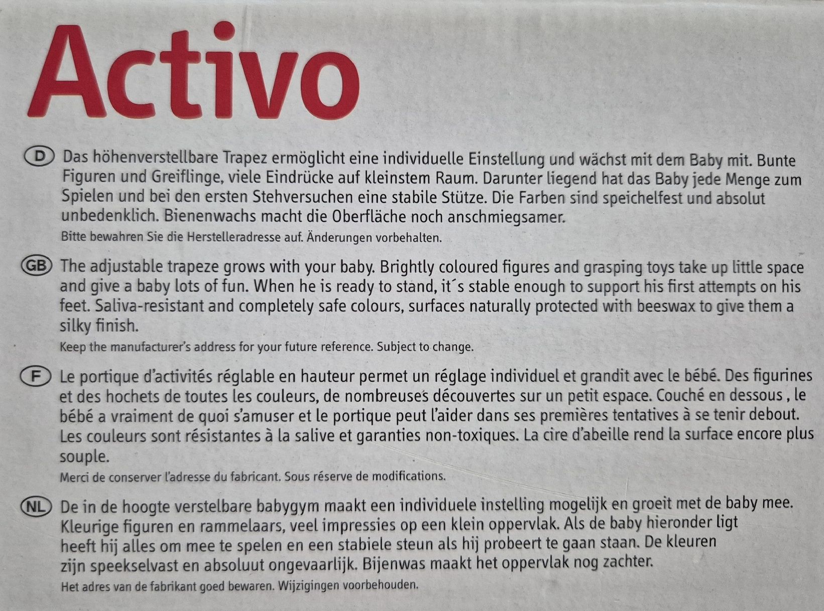 Selecta Giochi: Selecta Activo Baby-Trapez aus Holz – Usato da Domat/Ems venduto da ver_7q9b 1