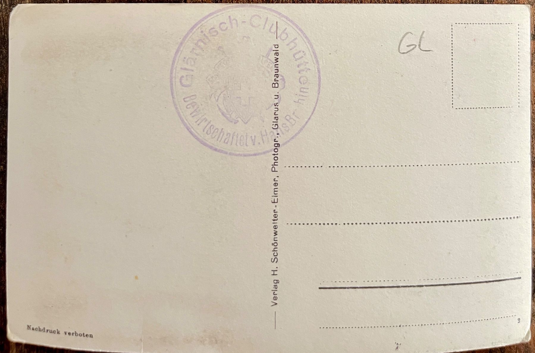 Cartoline postali: AK:  Glärnischhütte Sektion Tödi – Usato da Lutry venduto da Ediego 1