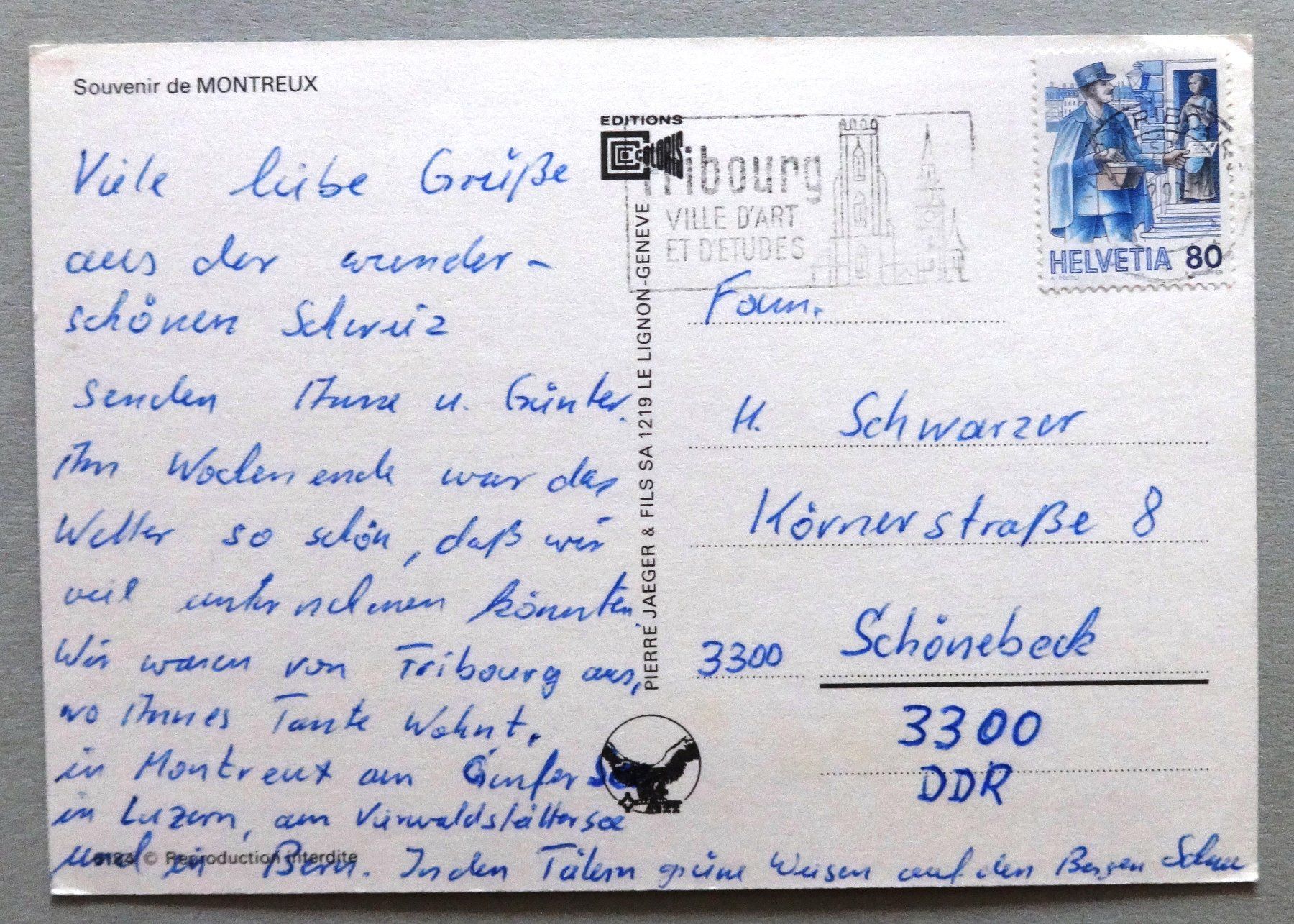 Cartes postales: Montreux – D'occasion à Fétigny par Billy2miny 1