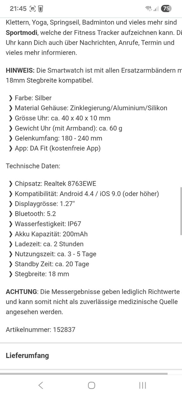 Smartwatch: Smartwatch – D'occasion à Neuenkirch par Lnpd 5