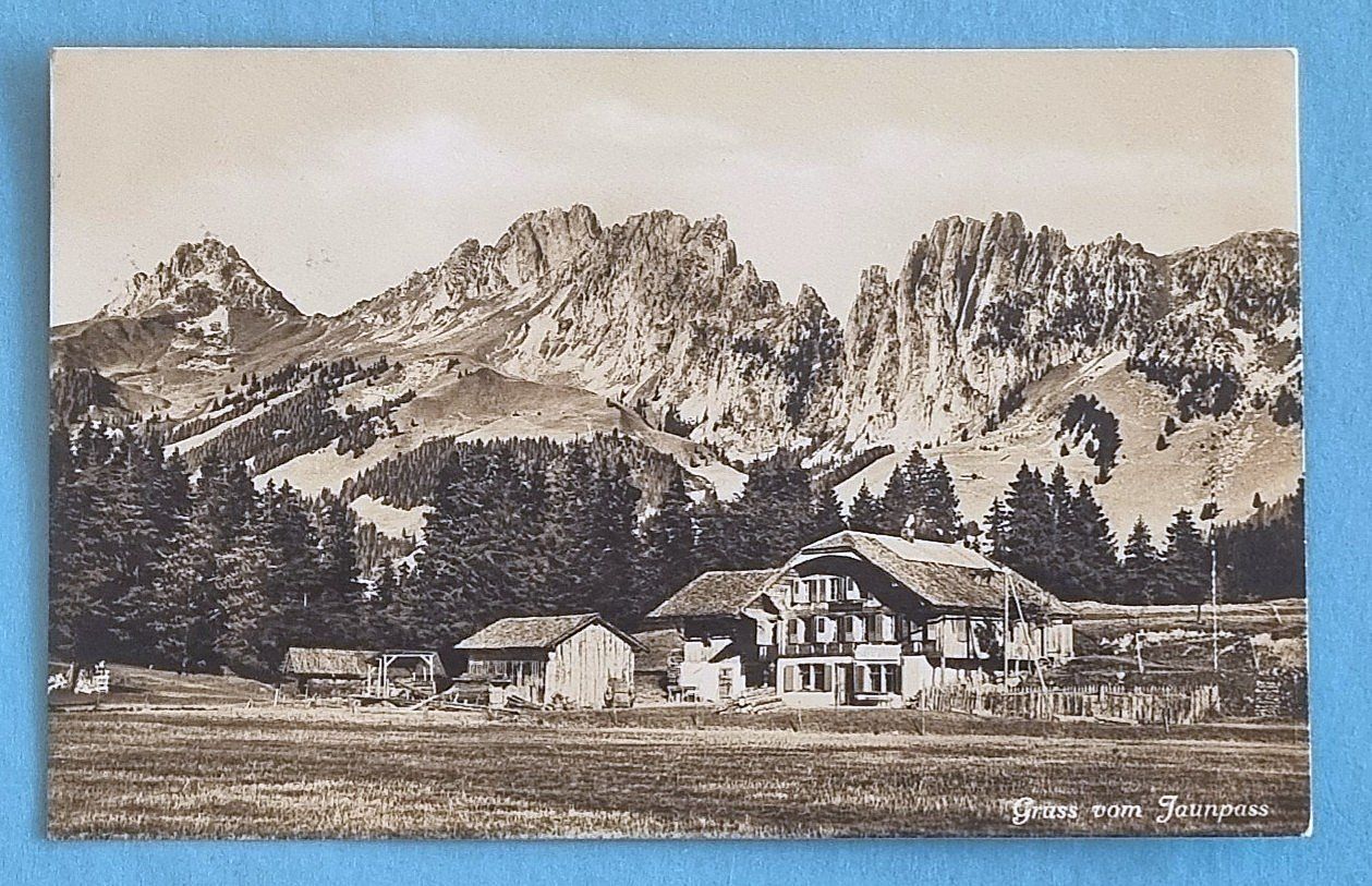 Cartoline postali: Gruss vom Jaunpass - 1927 – Usato da Rothrist venduto da RROENK