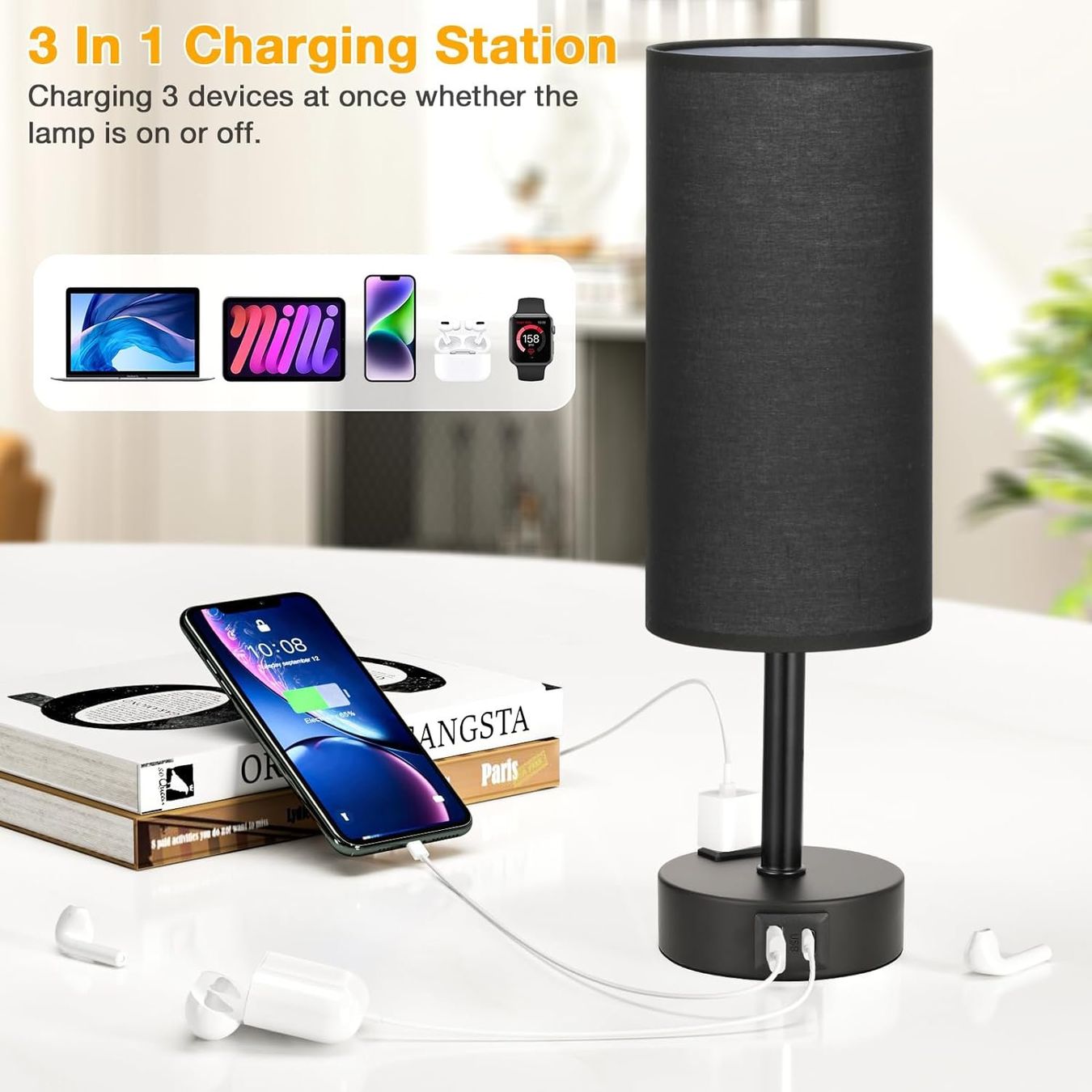 Lampade: Nachttischlampe Touch Dimmbar mit USB – Nuovo e nell'imballaggio originale da Nuglar venduto da SaleRitter 2