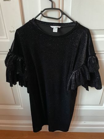 H&M Samt Volant Ärmel Glitzer Party Kleid -wie Max Mara COS