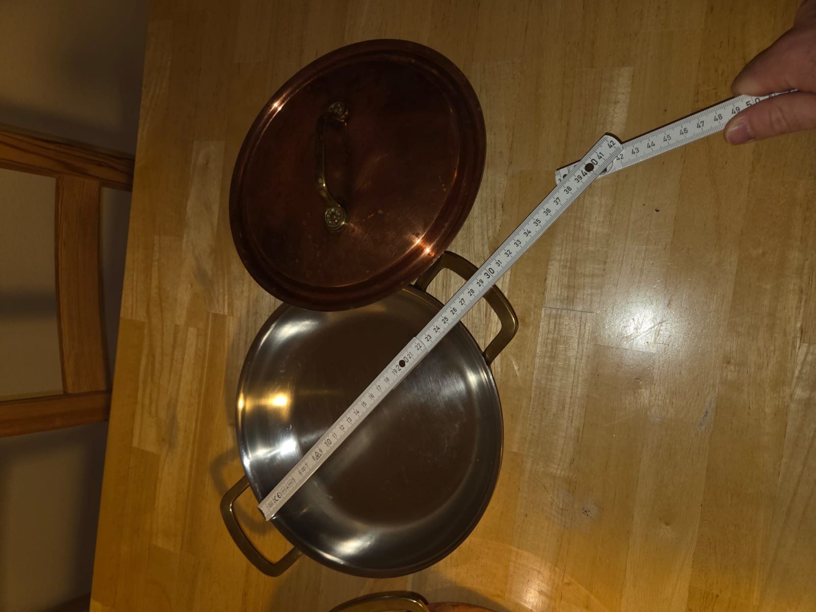 Padelle: Kupfertopf und Pfanne mit Deckel gebraucht – Usato da Zürich venduto da luc_5nvt 2