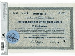 Gutschein 10 Reichsmark 1934 VZ++ Serie 43-H Nr.0778