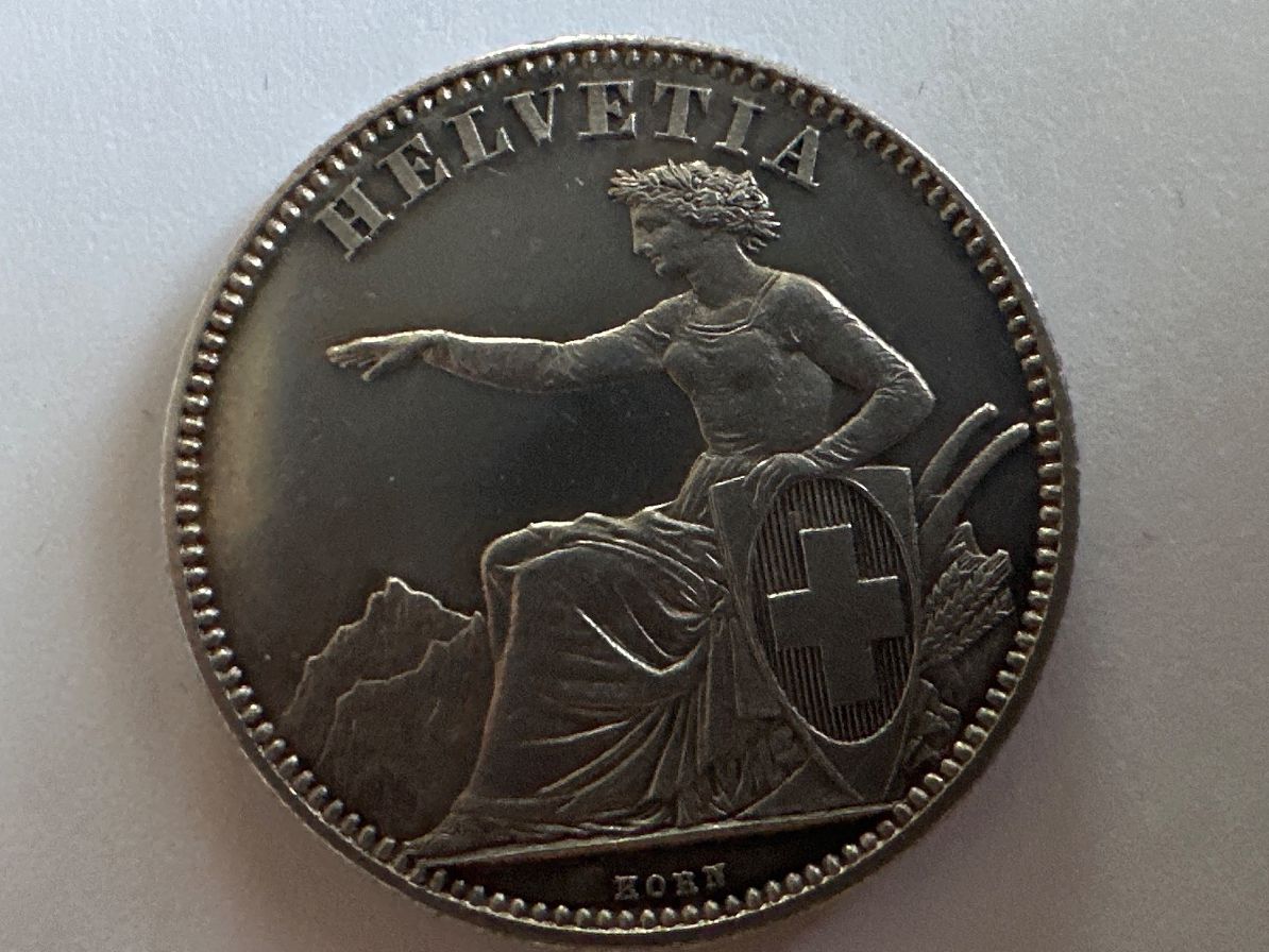 Alle Münzen: 2Fr 1862 – Gebraucht aus Erlach von gubbe1