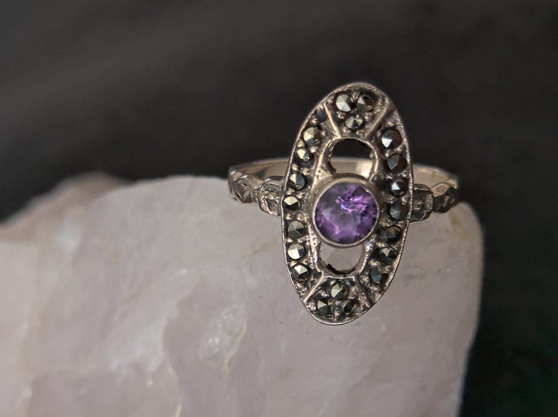 Anelli: Ring Silber 925 mit lila Stein – Usato da Istighofen venduto da Ringparadies