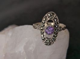 Ring Silber 925 mit lila Stein
