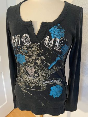 MOGUL Damen Pullover in Gr. L, Dunkelgrau, NEU
