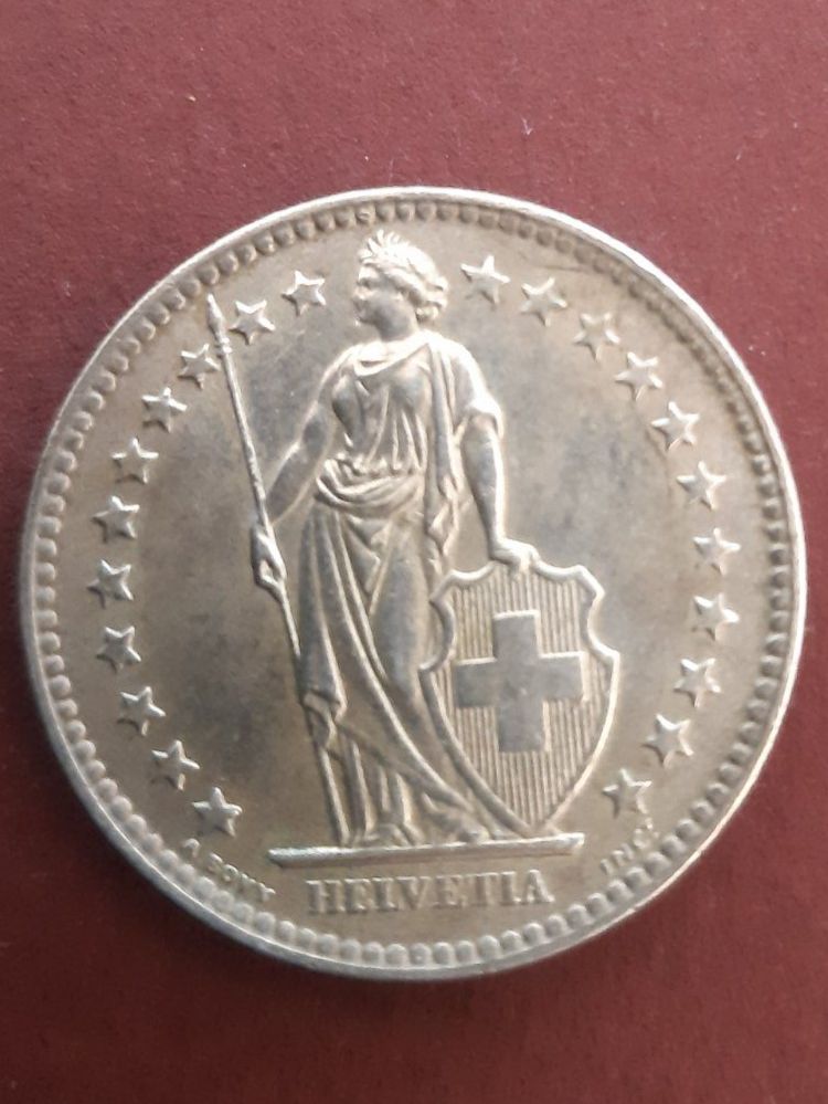 Metalli preziosi: Schweiz, 2 Fr. 1961, Silber , Erh.s.scan – Usato da Caslano venduto da Enrico15