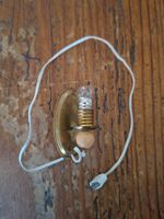Vintage Puppenhaus Lampe mit Stecker,Messingblech,Licht geht
