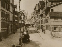 St. Gallen,  Linsenbühlstrasse gegen Westen um 1910