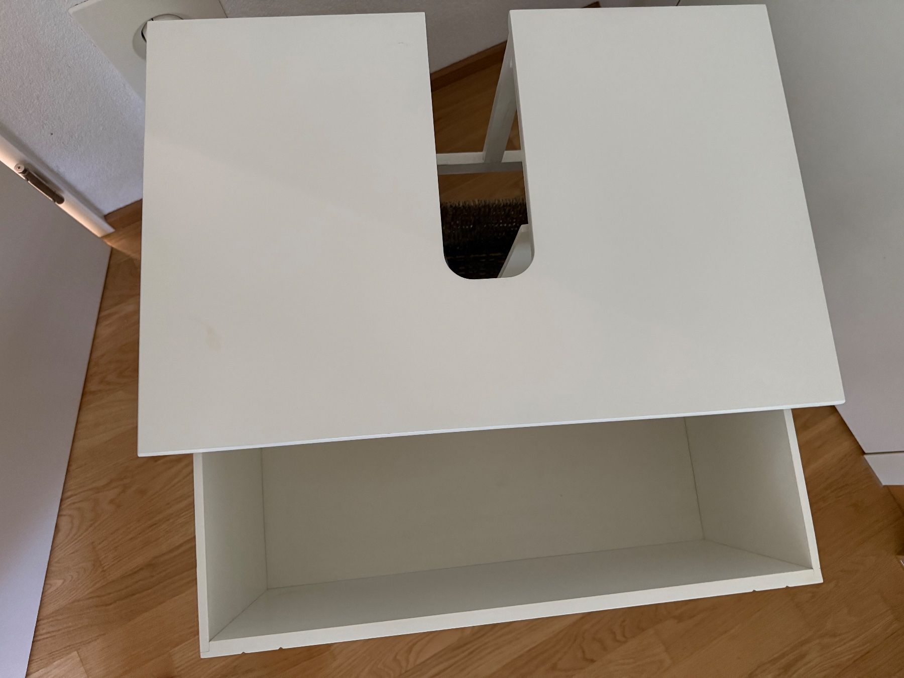 Micasa Mobili per bagno: WC-/Lavabo-Schrank Weiss mit Flechtkorb – Usato da Rikon im Tösstal venduto da arizona8 4