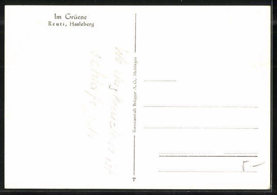 Cartoline postali: Rueti, Hasleberg, Im Grüene um 1945 – Usato da Frauenfeld venduto da POML 1