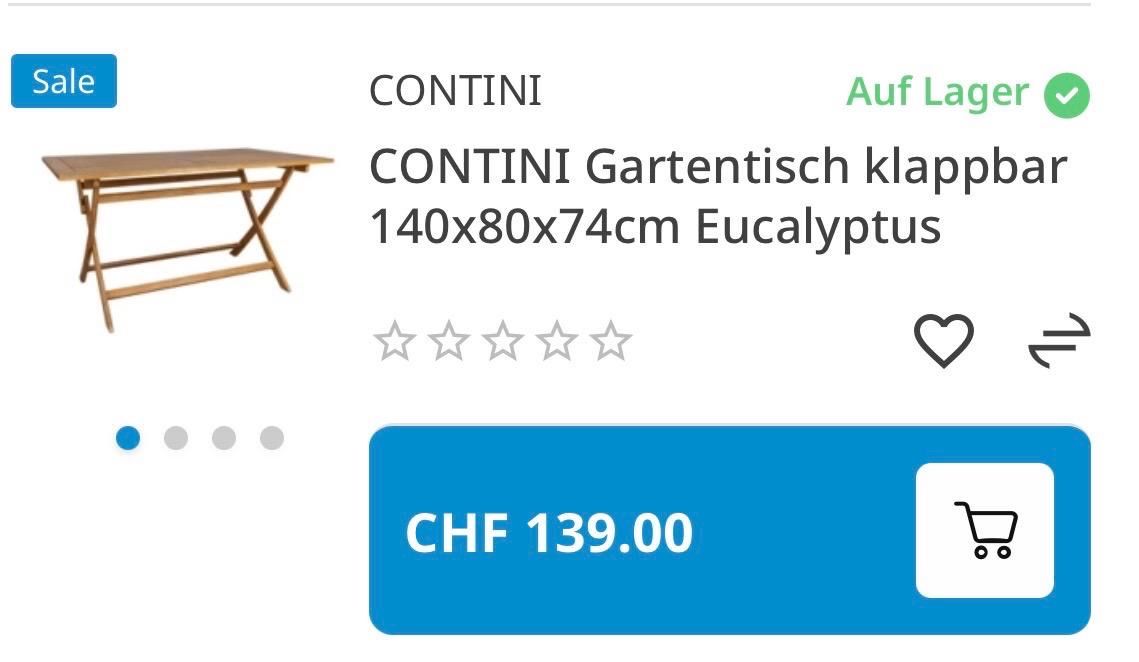 Set di tavolo e panche: Contini Holztisch und 4 Klappstühle Eucalyptus – Usato da Elgg venduto da awa1 1