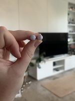Süsse, hellblaue Stein Ohrstecker, neuwertig