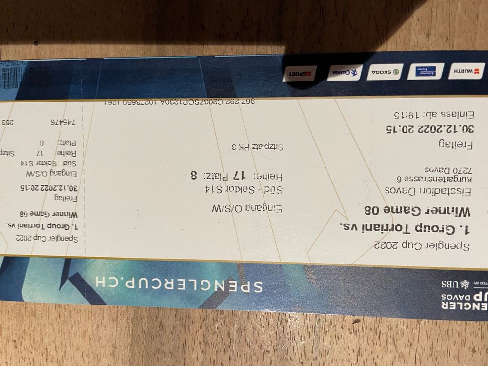 2x Spengler Cup Tickets Kaufen auf Ricardo
